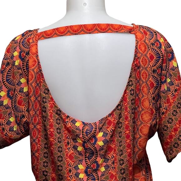 Jessica Simpson‎ “Ironic” Short Sleeved High-Low Top Orange S - Picture 10 of 11